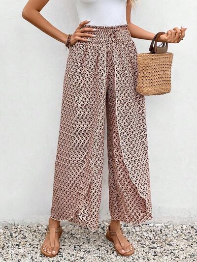 Tied Printed Wide Leg Pants elegancydose
