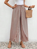 Tied Printed Wide Leg Pants elegancydose