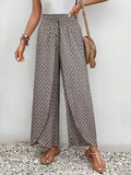 Tied Printed Wide Leg Pants elegancydose