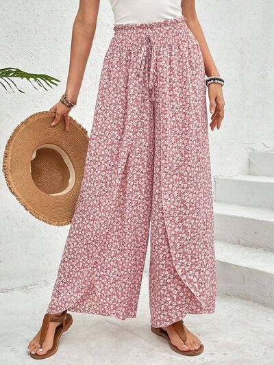 Tied Printed Wide Leg Pants elegancydose