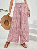 Tied Printed Wide Leg Pants elegancydose