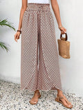 Tied Printed Wide Leg Pants elegancydose