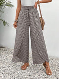 Tied Printed Wide Leg Pants elegancydose