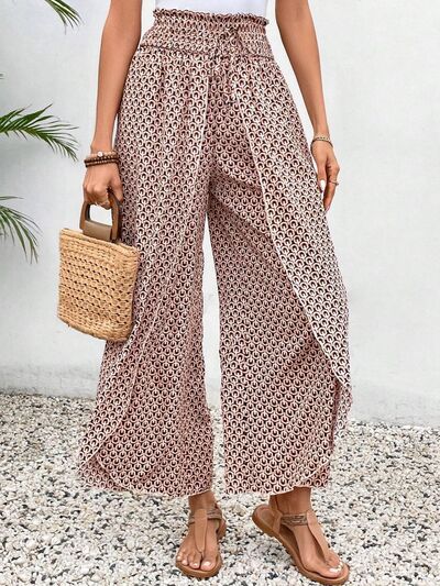 Tied Printed Wide Leg Pants elegancydose