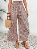 Tied Printed Wide Leg Pants elegancydose