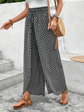 Tied Printed Wide Leg Pants elegancydose