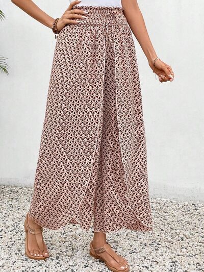 Tied Printed Wide Leg Pants elegancydose