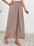 Tied Printed Wide Leg Pants elegancydose