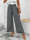 Tied Printed Wide Leg Pants elegancydose