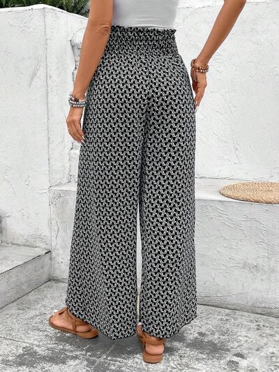 Tied Printed Wide Leg Pants elegancydose