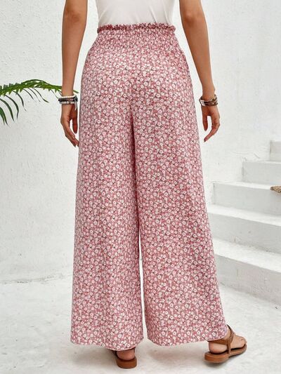 Tied Printed Wide Leg Pants elegancydose