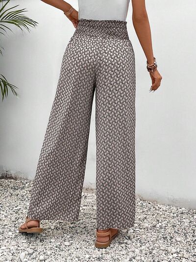 Tied Printed Wide Leg Pants elegancydose