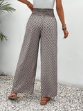 Tied Printed Wide Leg Pants elegancydose