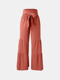 Tied Ruched Wide Leg Pants elegancydose