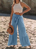 Tied Ruched Wide Leg Pants elegancydose