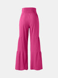 Tied Ruched Wide Leg Pants elegancydose