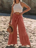 Tied Ruched Wide Leg Pants elegancydose