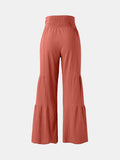 Tied Ruched Wide Leg Pants elegancydose