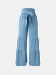 Tied Ruched Wide Leg Pants elegancydose