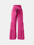 Tied Ruched Wide Leg Pants elegancydose