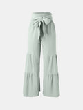 Tied Ruched Wide Leg Pants elegancydose