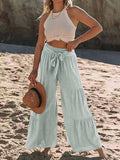 Tied Ruched Wide Leg Pants elegancydose