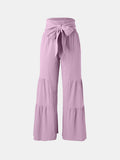 Tied Ruched Wide Leg Pants elegancydose