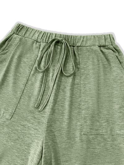 Tied Wide Leg Pants with Pockets elegancydose