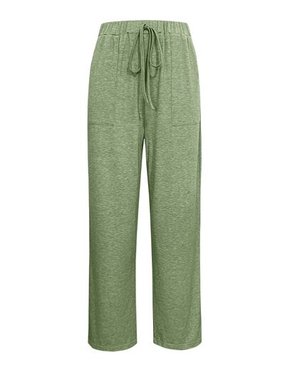 Tied Wide Leg Pants with Pockets elegancydose