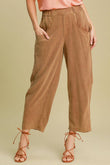 Umgee Elastic Waist Baggy Fit Pants with Pockets elegancydose