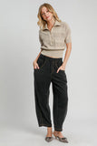 Umgee Elastic Waist Baggy Fit Pants with Pockets elegancydose
