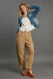 Umgee Elastic Waist Baggy Fit Pants with Pockets elegancydose