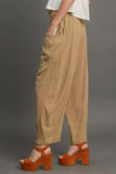 Umgee Elastic Waist Baggy Fit Pants with Pockets elegancydose