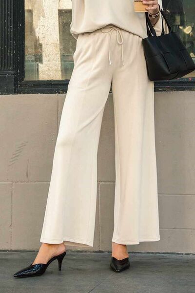 Umgee Full Size Drawstring Wide Leg Pants with Pockets elegancydose