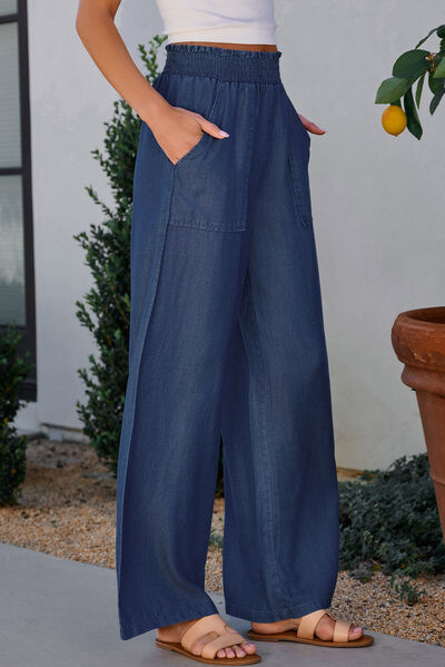 Wide Leg Pants with Pockets elegancydose
