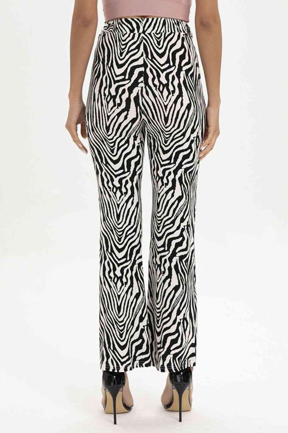 Zebra Print Straight Leg Pants elegancydose