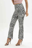 Zebra Print Straight Leg Pants elegancydose