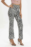 Zebra Print Straight Leg Pants elegancydose