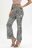 Zebra Print Straight Leg Pants elegancydose