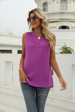 Swiss Dot Notched Neck Tank