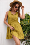 Ivy Lane Tassel Tie Lace Trim Sleeveless Dress