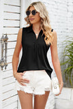 Ruched Johnny Collar Tank