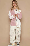 POL Long Sleeve Embroidered Print Patch Pocket Shirt