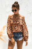 Polka Dot Off-Shoulder Layered Blouse