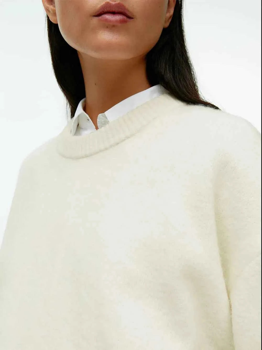 Round Neck Drop Shoulder Sweater