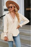 V-Neck Flounce Sleeve Blouse