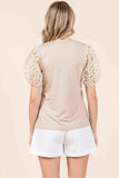 Mittoshop Round Neck Puff Short Sleeve Top