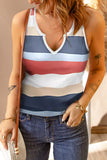 Striped Notched Neck Tank