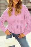 Round Neck Dropped Shoulder Long Sleeve Sweater