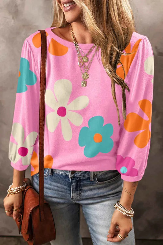 Printed Round Neck Top